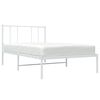 vidaXL Metal Bed Frame without Mattress with Headboard White 75x190cm