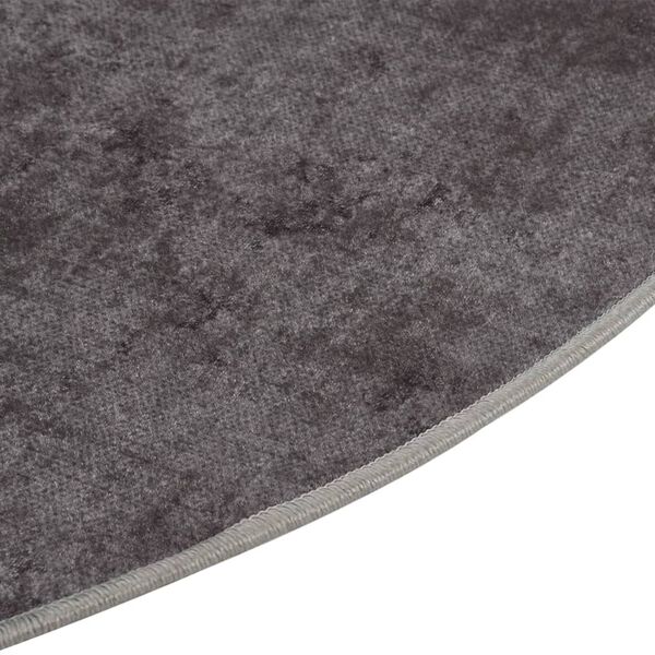 vidaXL Rug Washable Grey Ø 200 cm Anti Slip