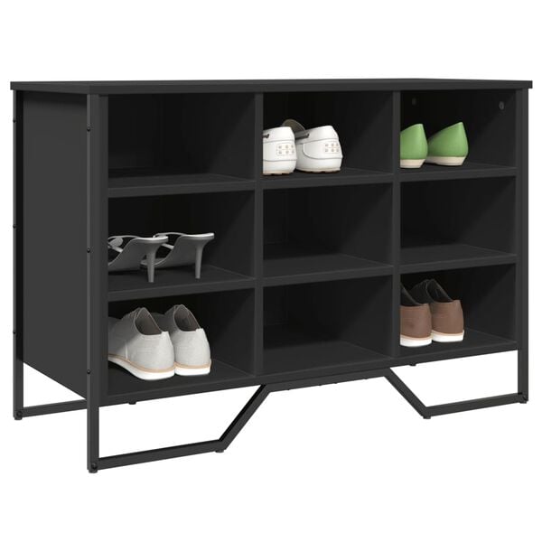 vidaXL Shoe Cabinet Black 90x38x61.5 cm Engineered Wood