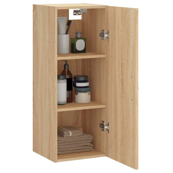 vidaXL Wall Mounted Cabinet Sonoma Oak 34.5x34x90 cm Engineered Wood
