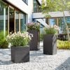 LECHUZA Planter CANTO Stone 40 High ALL-IN-ONE Graphite Black