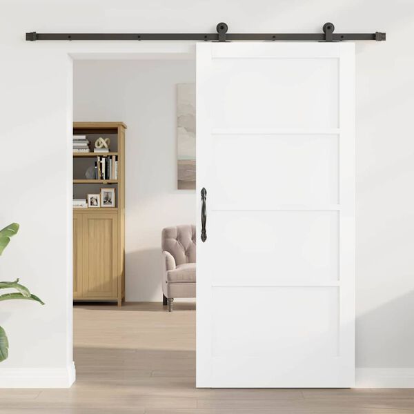 vidaXL Sliding Door ORKDAL White 93 x 202 cm Solid Pine Wood