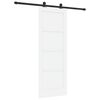 vidaXL Sliding Door White and Black 73.5 x 198.5 cm Solid Pine Wood