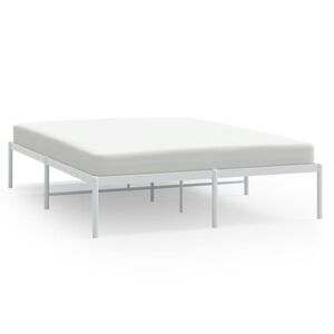 vidaXL Metal Bed Frame without Mattress White 140x200cm
