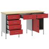 vidaXL Work Cabinet with Drawer with Lock 3 pcs Red 150 x 55 x 85 cm