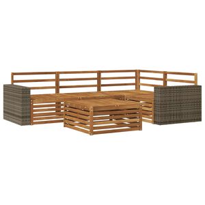 vidaXL Outdoor Sofa Set 5 pcs Natural 79 x 79 x 37 cm