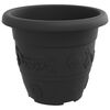 vidaXL Plant Pots 6 pcs Black &Oslash; 22 x 18 cm Plastic