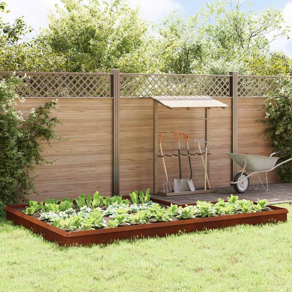 vidaXL Snail Fences 16 pcs Rusty Weathering Steel