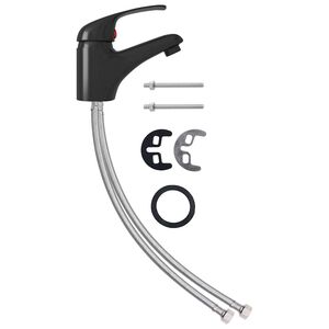 vidaXL Basin Mixer Tap Black 13x10 cm