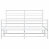 vidaXL Metal Bed Frame without Mattress with Footboard White 140x200cm