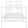 vidaXL Metal Bed Frame without Mattress with Footboard White 80x200cm