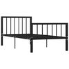 vidaXL Bed Frame without Mattress Black Metal 90x200 cm