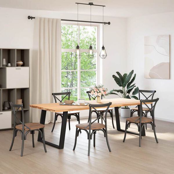 vidaXL Dining Table Legs U-Shaped 2 pcs Black 90x(72-73) cm Steel