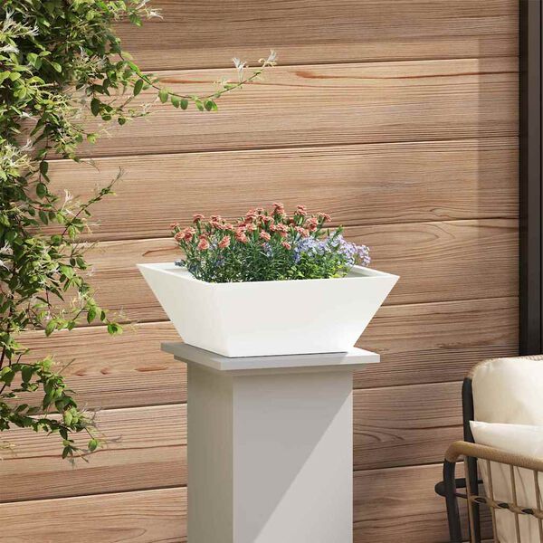 vidaXL Garden Planter 5 pcs White 40 x 40 x 15 cm Cold-rolled Steel