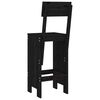 vidaXL Bar Stools 2 pcs Black 40x48.5x115.5 cm Solid Wood Pine