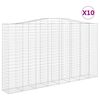 vidaXL Arched Gabion Baskets 10 pcs 400x50x220/240 cm Galvanised Iron
