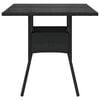 vidaXL Garden Table with Glass Top Black 80x80x75 cm Poly Rattan