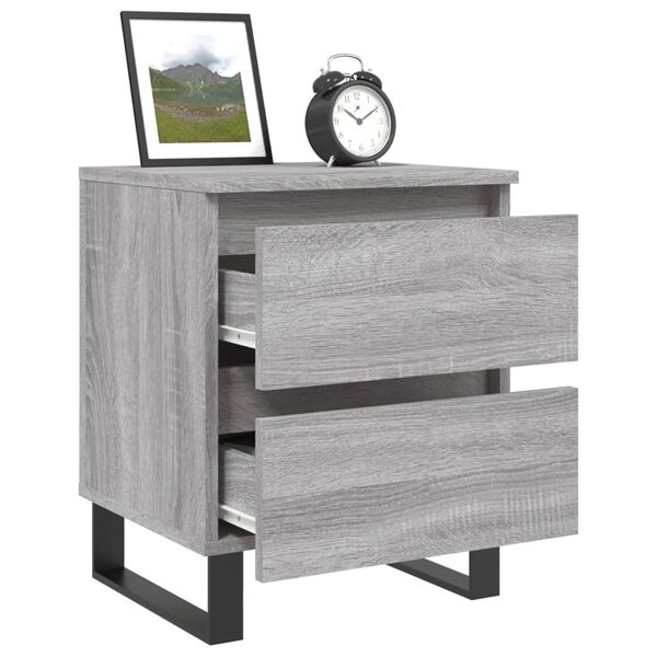 vidaXL Bedside Cabinets 2 pcs Grey Sonoma 40x35x50 cm Engineered Wood