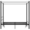vidaXL Canopy Bed Frame without Mattress Black Metal 120x200 cm