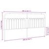 vidaXL Metal Replace Headboard White 200 cm