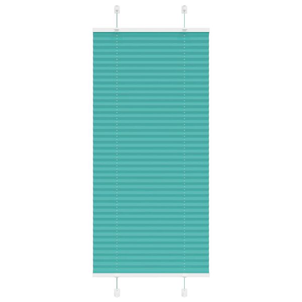 vidaXL Pleated Blind Petrol Green 65x150 cm Fabric Width 64.4 cm Polyester