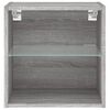 vidaXL Bedside Cabinet with LED Lights Wall-mounted Grey Sonoma