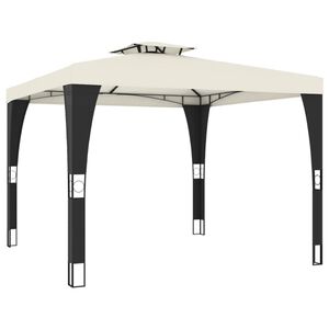 vidaXL Gazebo with Double Roof Cream 2.98x2.98 m Steel