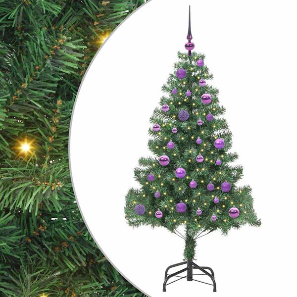 vidaXL Christmas Tree with 150 LEDs with Stand Green 150 cm PVC