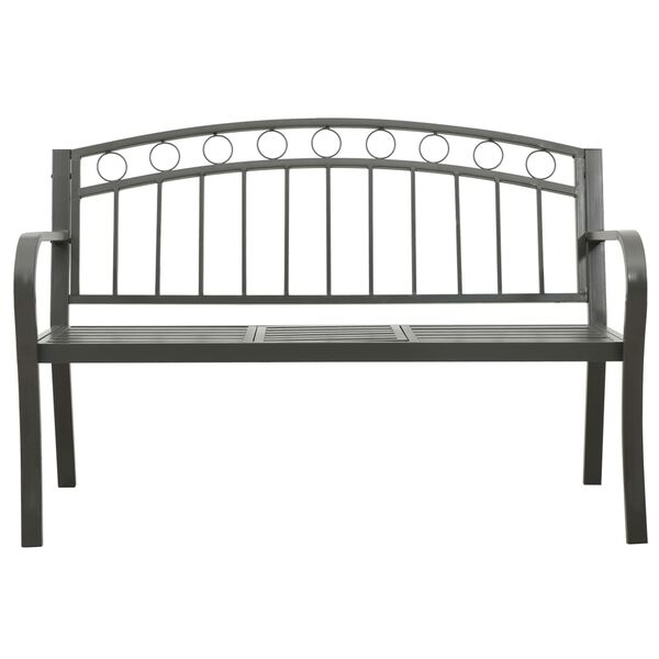 vidaXL Garden Bench with Table Grey 120 cm Steel