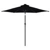 vidaXL Garden Parasol with Steel Pole Black 225x225x212 cm