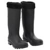 vidaXL Rain Boots with Removable Socks Black Size 38 PVC