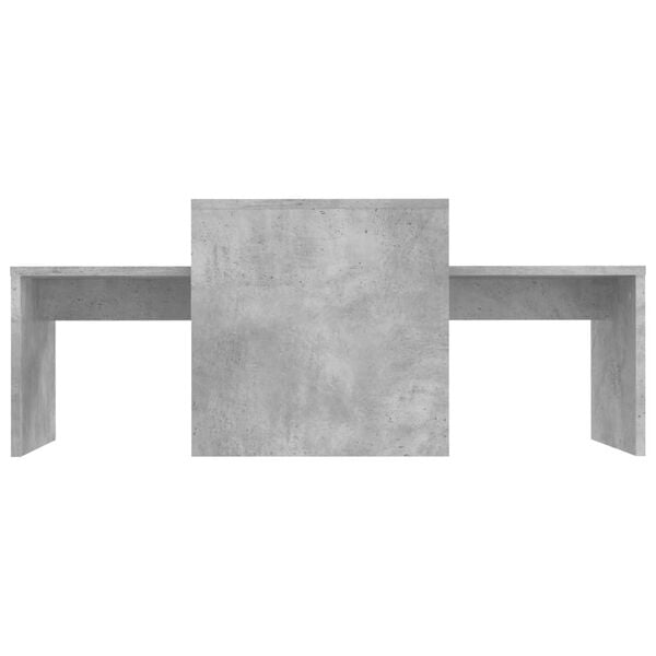 vidaXL Coffee Table Set Concrete Grey 100x48x40 cm Engineered Wood