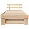 vidaXL Bed Frame with Headboard Brown 90 x 200 cm Solid Pine Wood