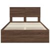 vidaXL Bed Frame with Drawer Brown Oak 135 x 190 cm Engineer Wood