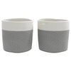 vidaXL Storage Baskets 2 pcs Grey and White Ø28x28 cm Cotton