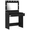 vidaXL Dressing Table Black oak 78.5 x 41 x 135 cm Engineered wood
