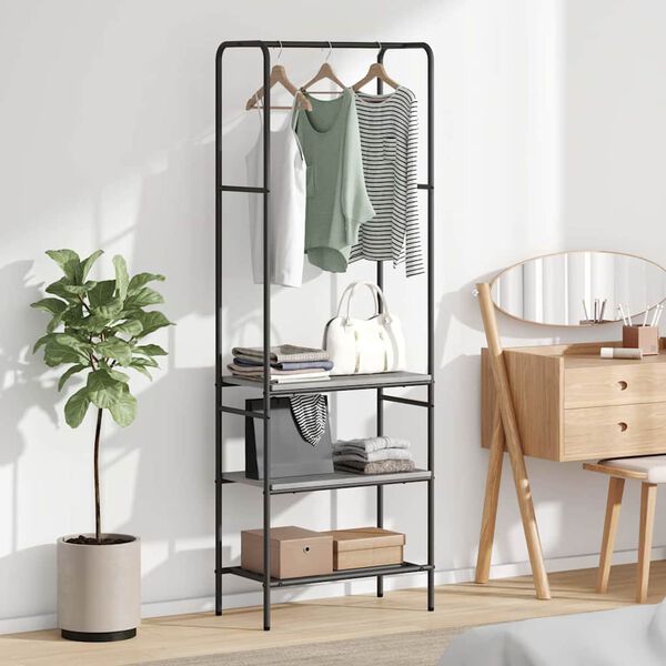 vidaXL Clothes Rack with Shelves Other Grey sonoma 60 x 30 x 171 cm