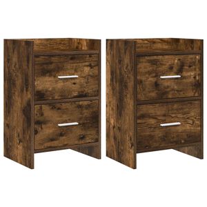 vidaXL Bedside Tables 2 pcs Smoked Oak 40 x 30 x 60 cm Engineered Wood
