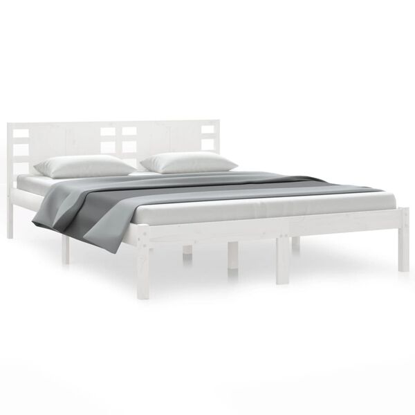 vidaXL Bed Frame without Mattress White 120x200 cm Solid Wood Pine