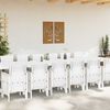 vidaXL Garden Dining Set with Cushions with Cushion 15 pcs White PP