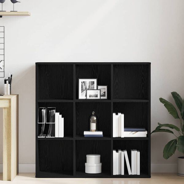 vidaXL Book Cabinet Black Oak 98x29x97.5 cm Engineered Wood
