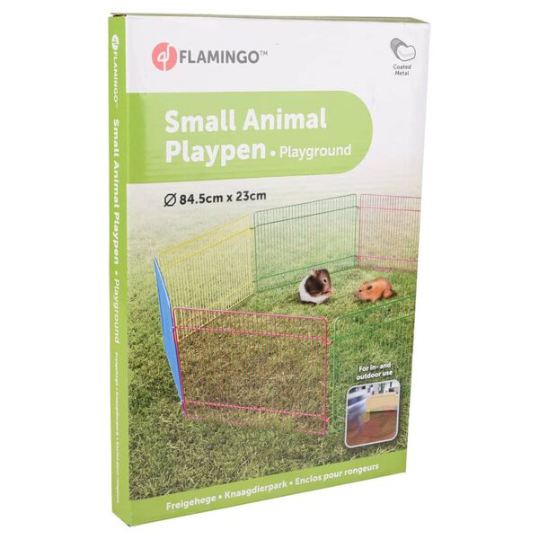 FLAMINGO 8 Piece Small Animal Playpen 84.5x23 cm Multicolour