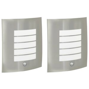 vidaXL Outdoor Wall Lights 2 pcs Silver 23.5 x 10.5 x 26 cm