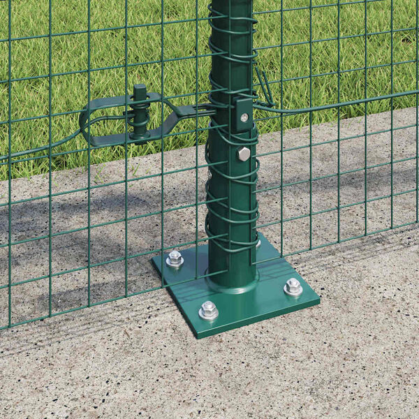 vidaXL Fence Post Green 10 x 0.8 m (25 x 25 mm mesh) Steel and PVC