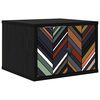 vidaXL Wall-mounted Bedside Cabinet OMMEN Black Oak 36 x 33 x 25 cm