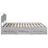 vidaXL Bed Frame with Drawer Grey Sonoma 200 x 200 cm Engineer Wood