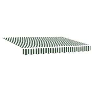 vidaXL Retractable Awning Green and White 300 x 250 cm