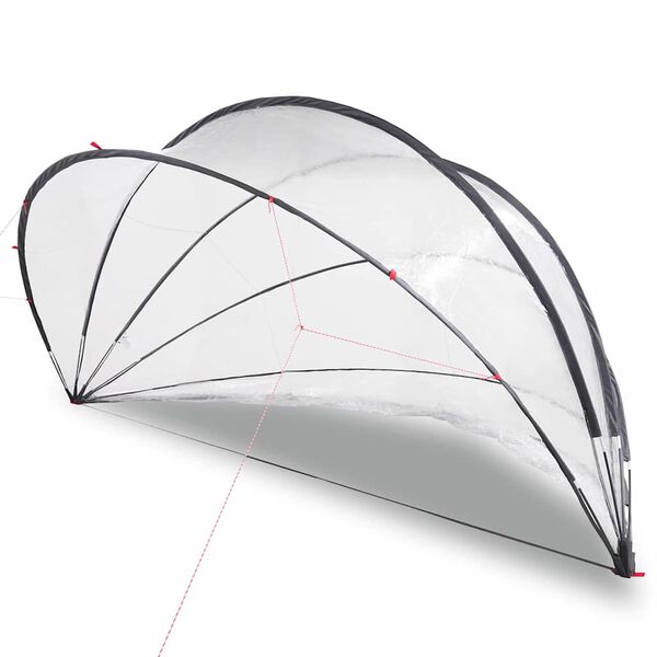 vidaXL Pool Dome Folding Manual Transparent 430 x 430 x 210 cm PVC