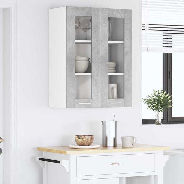 vidaXL Hanging Cabinet Concrete Grey 60 x 31 x 80 cm Engineered Wood