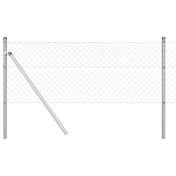 vidaXL Fence Post Silver 10 x 0.6 m (40 x 40 mm mesh) Steel